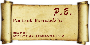 Parizek Barnabás névjegykártya